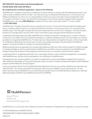 2014 HealthPartners Freedom Group Plan Enrollment Form