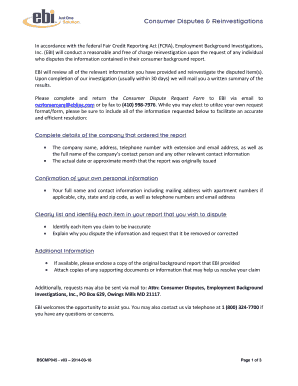 Consumer Dispute Request Form