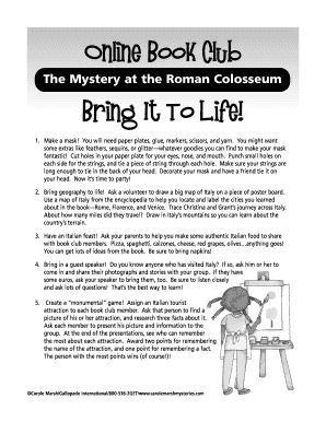 The Mystery at the Roman Colosseum Book Club Activities