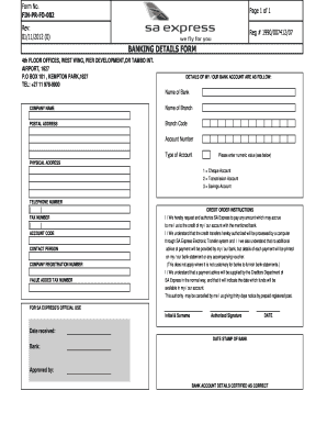 Banking Details Form