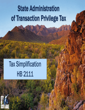 State Administrationof Transaction Privilege Tax
