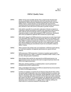 IMPAC Quality Notes