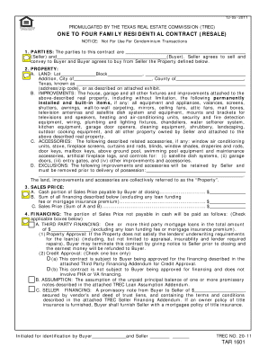 Texas Residential Contract (Resale)