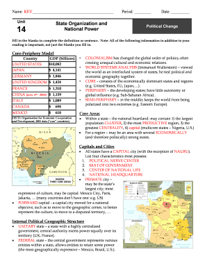 Political Geography Worksheet