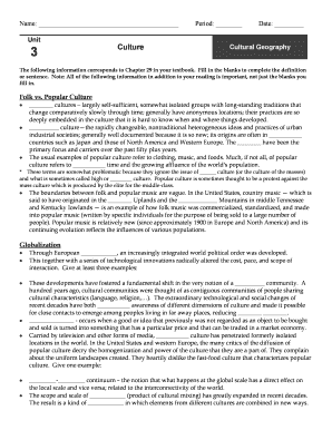 Cultural Geography Worksheet