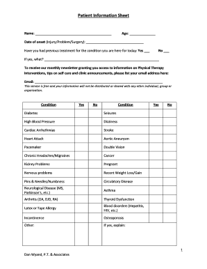 Patient Information Sheet