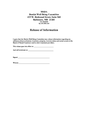Release of Information for Substance Abuse Treatment
