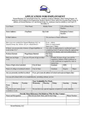 Employment Application Form