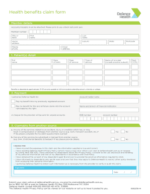 Health Benefits Claim Form