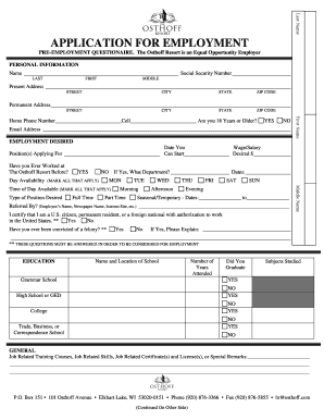 Application for Employment