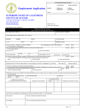 California Employment Application
