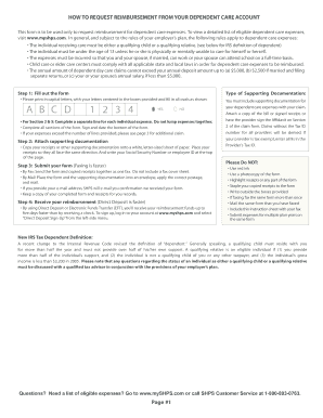 Dependent Care Reimbursement Form