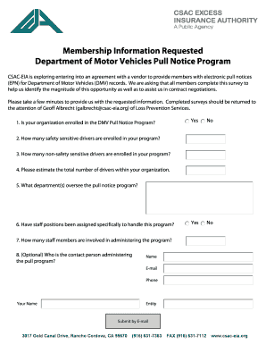 DMV Pull Notice Program Survey