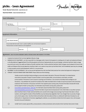 Fender Guitar Loan Agreement