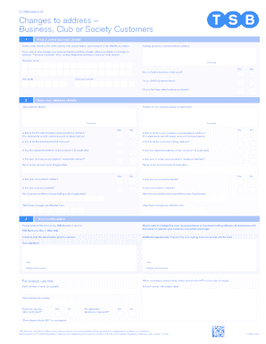 TSB Business Address Change Form