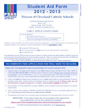 Private School Aid Service Application