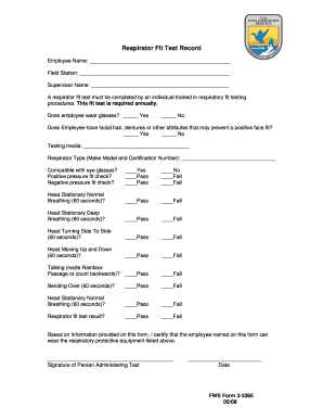 Respirator Fit Test Record