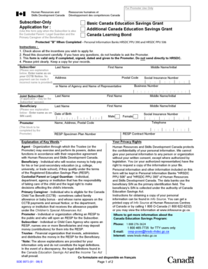 Canada Education Savings Grant Application