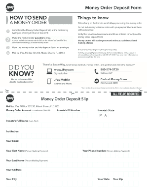 Money Order Deposit Form