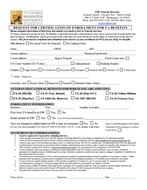 Request for Certification of Enrollment for VA Benefits