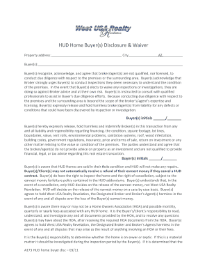 HUD Home Buyer Disclosure & Waiver