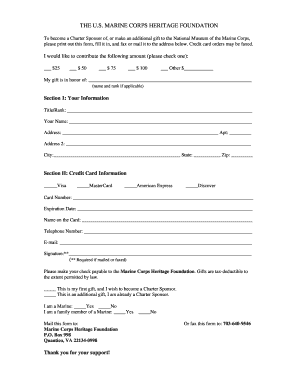 Marine Corps Heritage Foundation Donation Form