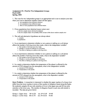 Assignment 19 t Ind Groups - University of Utah - psych utah