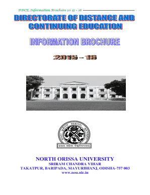 DDCE Information Brochure 20 15 16 - North Orissa University - nou nic