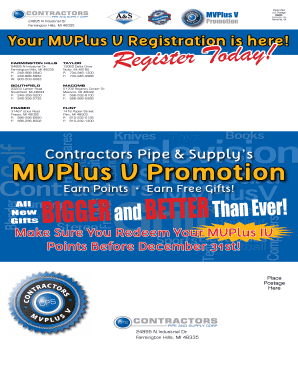 Contractors Pipe & Supply MVPlus V Promotion Registration