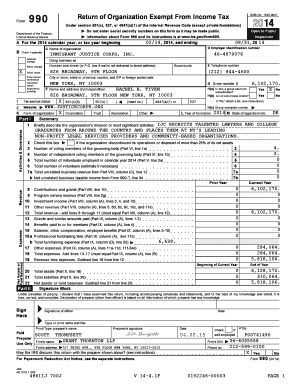 Form 990 Tax Exempt Organization Return