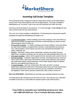 Incoming Call Script Template