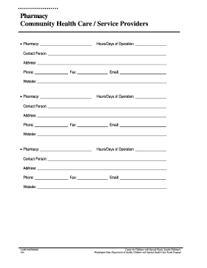 Pharmacy Information Form