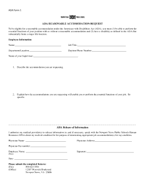 ADA Reasonable Accommodation Request Form