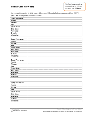 Care Notebook for Children with Special Needs