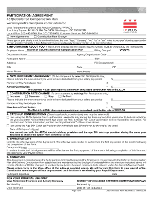 457(b) Deferred Compensation Plan Participation Agreement