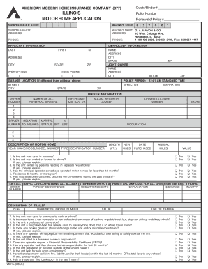 Motor Home Insurance Application