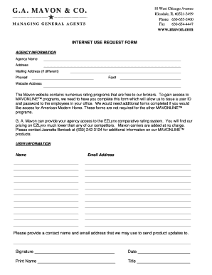 Internet Use Request Form