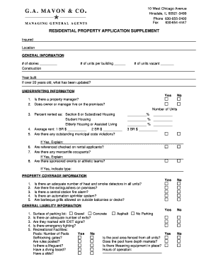 Residential Property Application Supplement