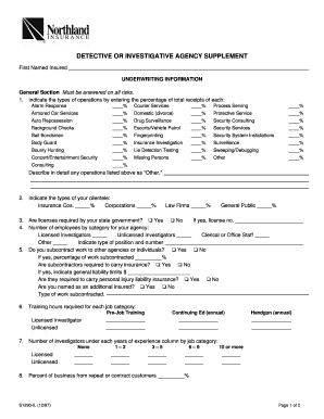 Detective Agency Insurance Application