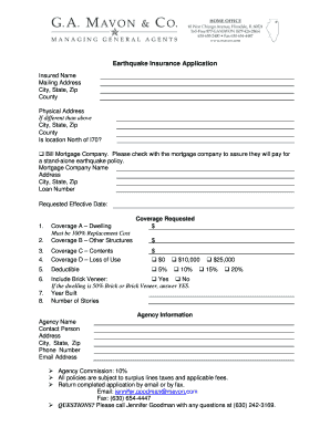 Earthquake Insurance Application