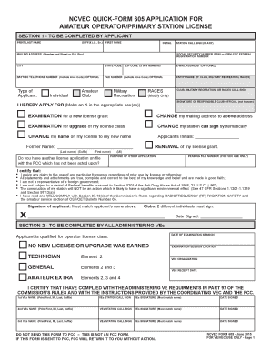 Amateur Operator Primary Station License Application