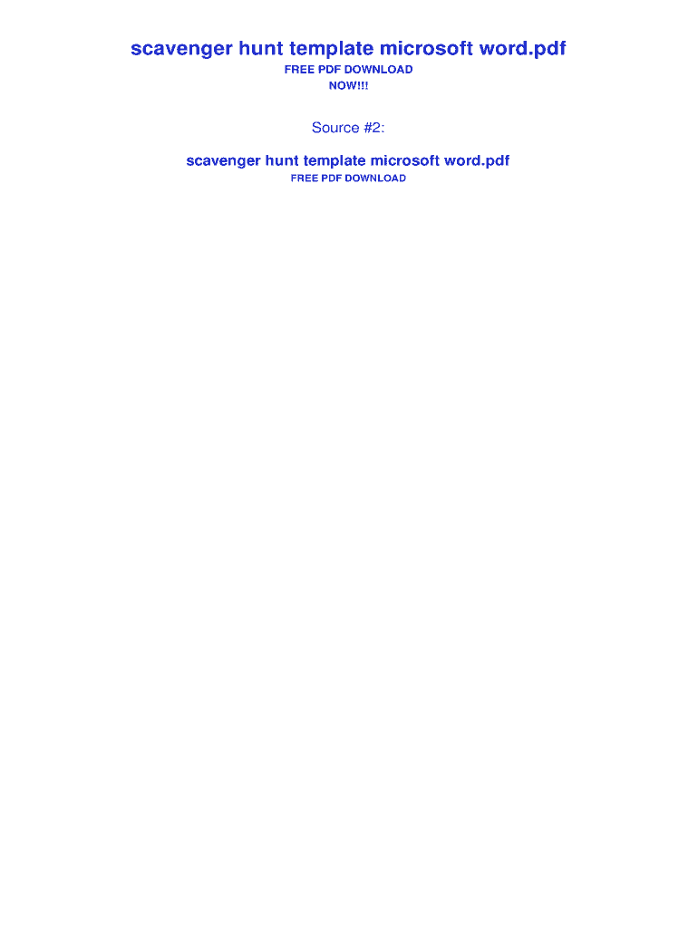 Fillable Online scavenger hunt template microsoft word Fax Email Print Fillable Online scavenger hunt template microsoft word Fax Email Print