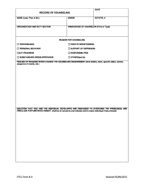 Record of Counseling Form