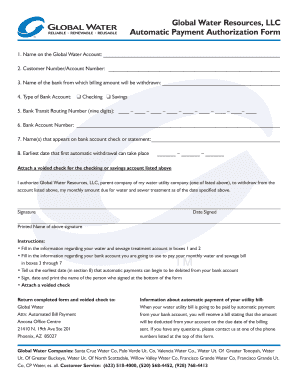 Automatic Payment Authorization Form