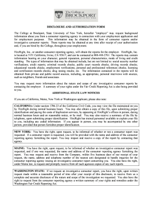 Disclosure and Authorization Form