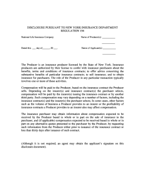 New York Insurance Producer Disclosure Form