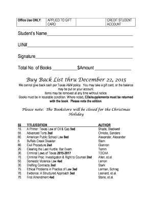 Texas A&M Student Gift Card Credit Account Form