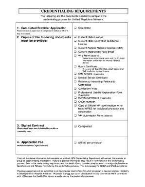 Healthcare Provider Credentialing Application