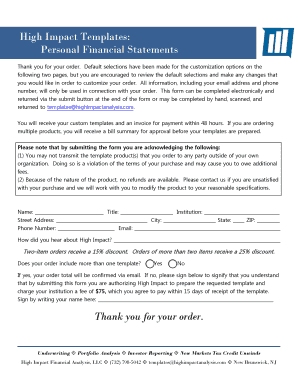 Personal Financial Statements Template