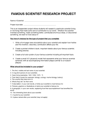 Famous Scientist Research Project